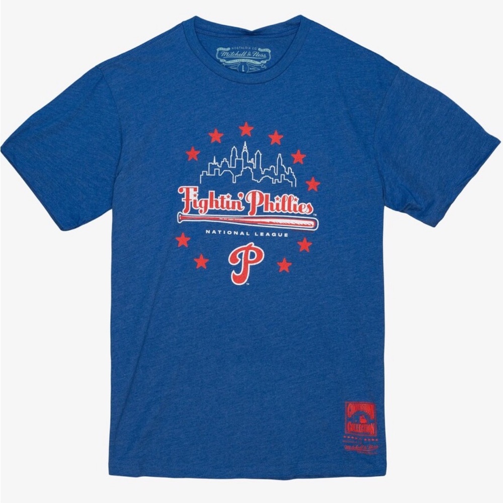 Mitchell & Ness Blue Phillies Graphic Tee